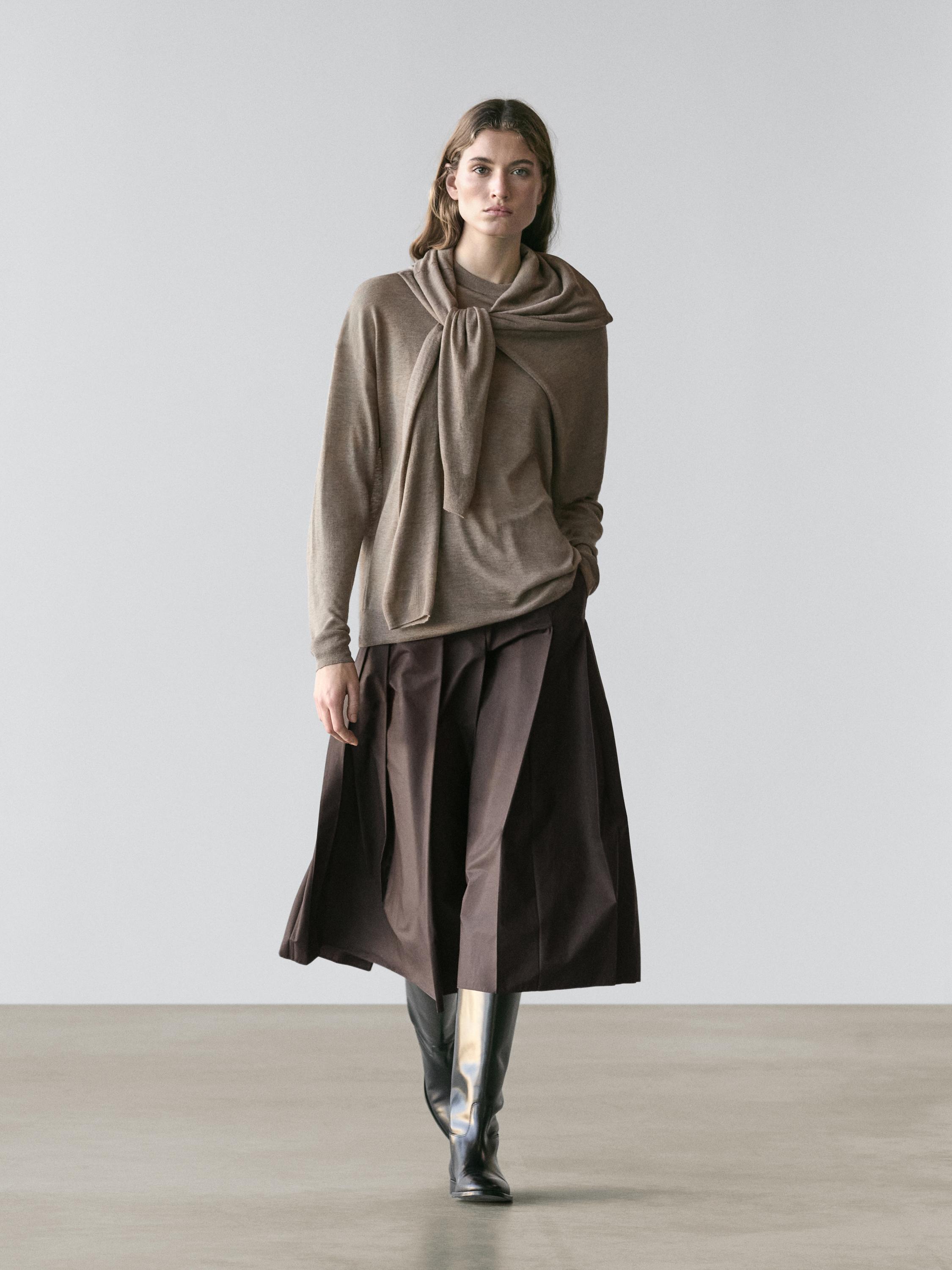 Pull oversize en maille de laine mélangée